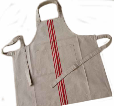 apron red stripe